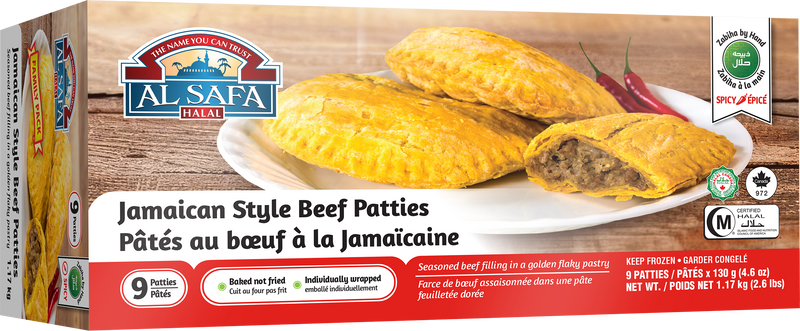 Spicy Jamaican Style Beef Patties - Fully Cooked (Family Pack)